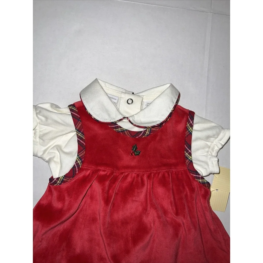 First‎ Impressions Baby Girls Red Velour Christmas Dress w/ Shrug 3-6 Months New